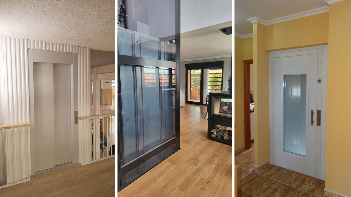 Tres elevadores interiores para casas Harmónico